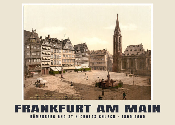 Römerberg und Nikolaikirche, Frankfurt am Main — 1890–1900 · Historischer Photochromdruck
