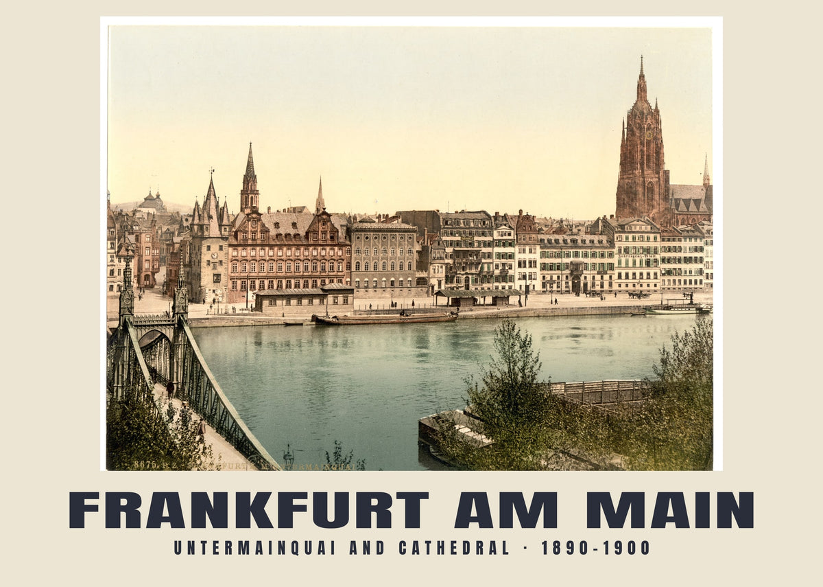 Untermainquai and Cathedral, Frankfurt am Main, 1890–1900 heritage photograph