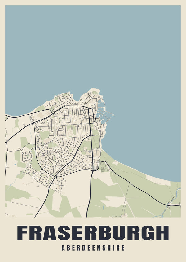 Fraserburgh Street Map Poster