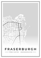 Street map poster of Fraserburgh town centre, Aberdeenshire