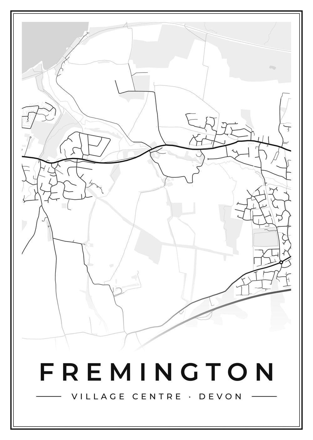 Fremington Village Centre Street Map Poster