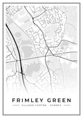 Street map poster of Frimley Green village centre, Surrey