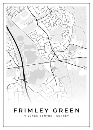 Frimley Green Village Centre Street Map Poster