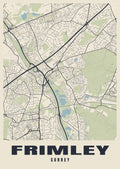 Street map poster of Frimley, Surrey