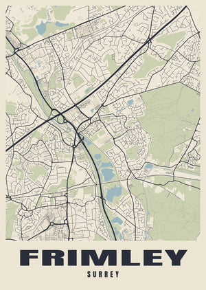 Frimley Street Map Poster