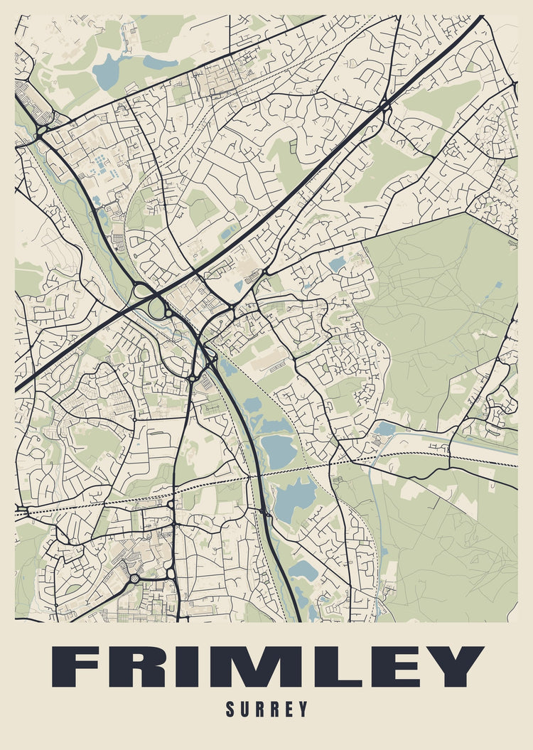 Frimley Street Map Poster