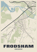 Street map poster of Frodsham, Cheshire