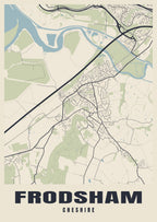 Street map poster of Frodsham, Cheshire