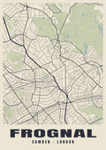 Heritage street map poster of Frognal, Camden, London
