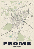 Street map poster of Frome, Somerset