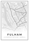 Street map poster of Fulham, Hammersmith and Fulham, London