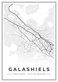 Street map poster of Galashiels town centre, Scottish Borders