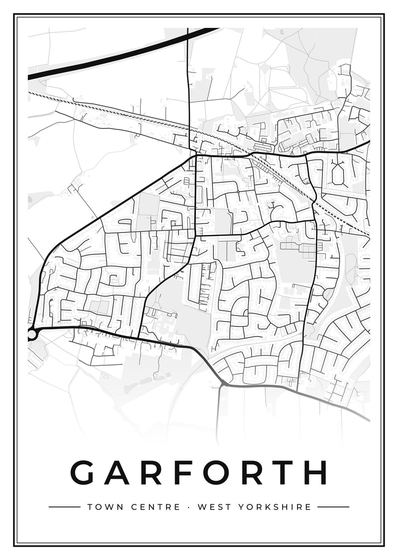 Garforth Town Centre Street Map Poster