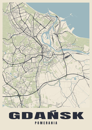 Gdańsk Street Map Poster