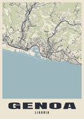Street map poster of Genoa, Liguria