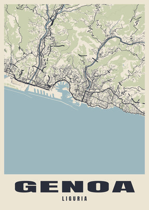 Genoa Street Map Poster