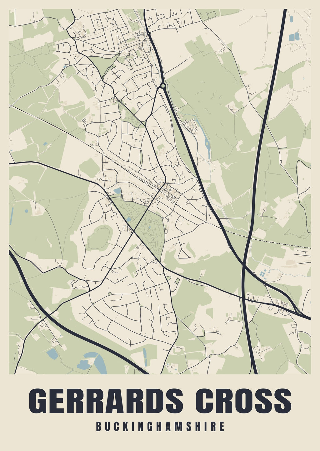 Street map poster of Gerrards Cross, Buckinghamshire