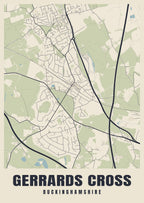 Street map poster of Gerrards Cross, Buckinghamshire