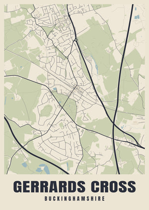 Gerrards Cross Street Map Poster