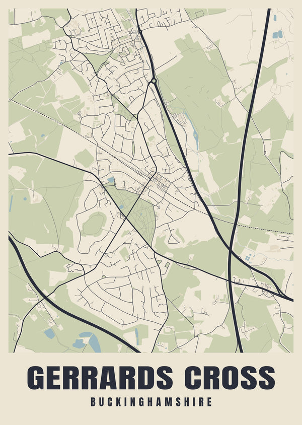 Gerrards Cross Street Map Poster