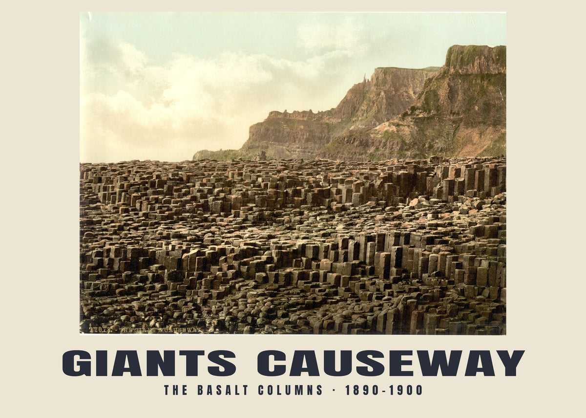 The Basalt Columns, Giants Causeway — Vintage photochrom print, 1890–1900