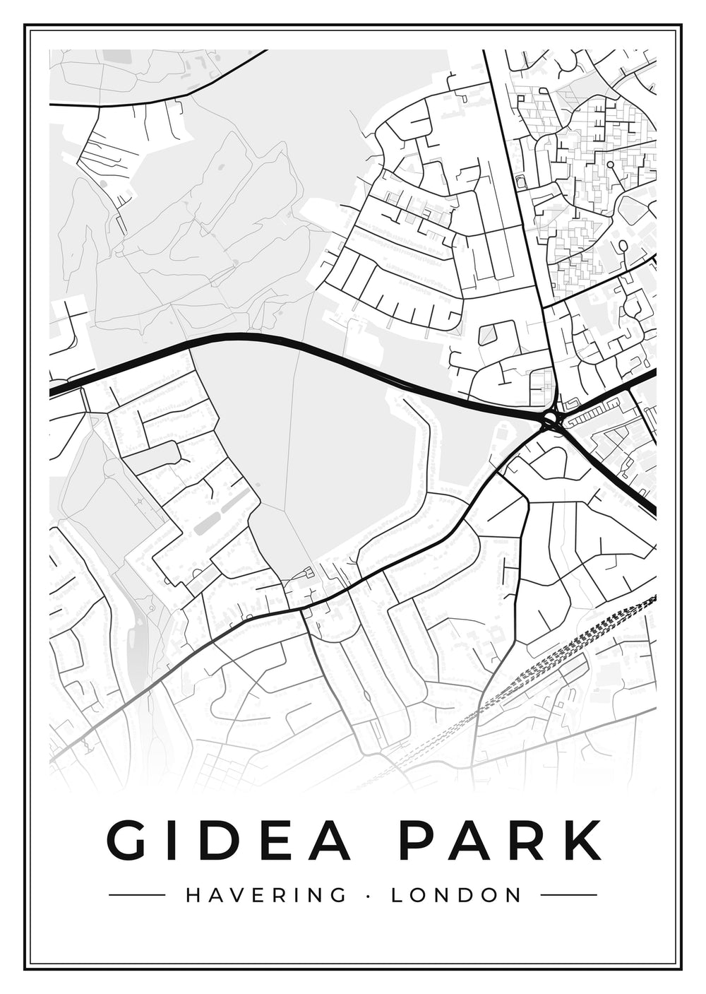Gidea Park Street Map Poster