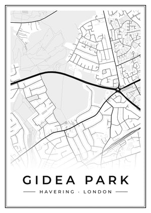 Gidea Park Street Map Poster