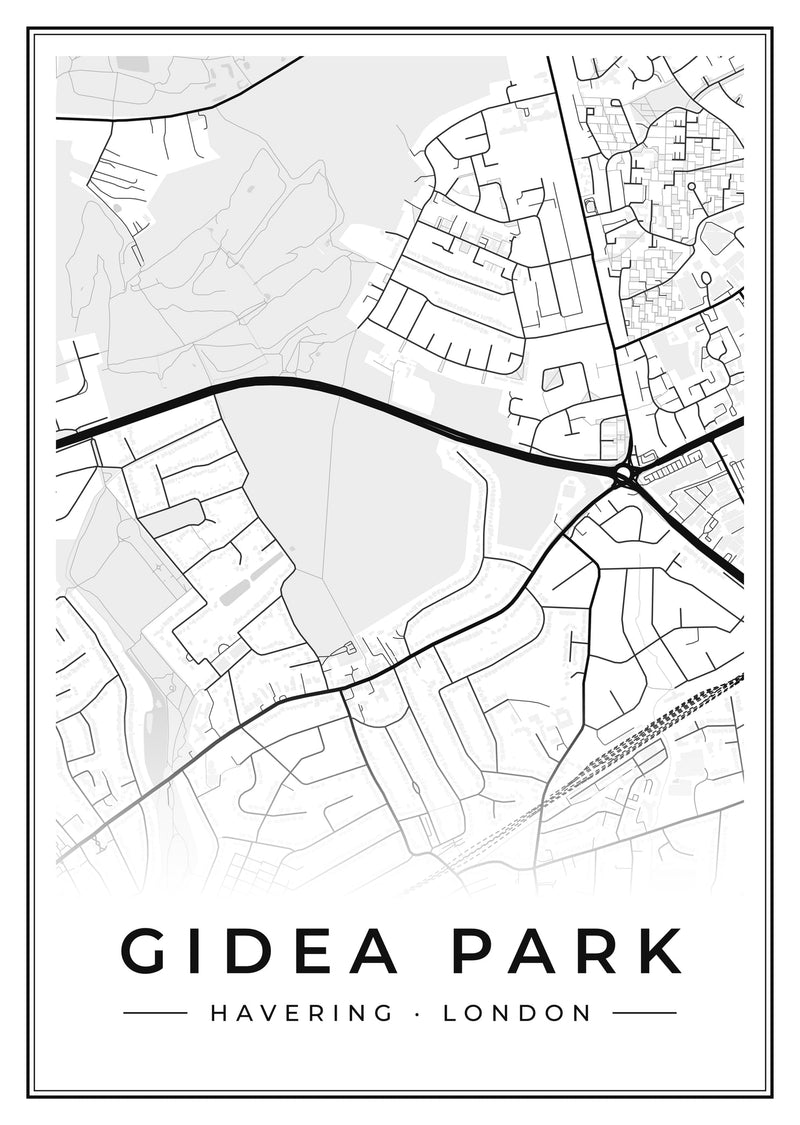 Gidea Park Street Map Poster