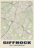 Street map poster of Giffnock, East Renfrewshire