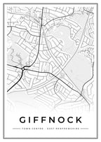 Street map poster of Giffnock town centre, East Renfrewshire