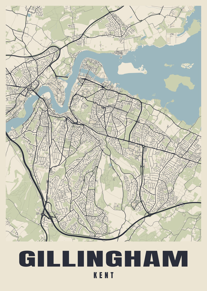 Gillingham Street Map Poster