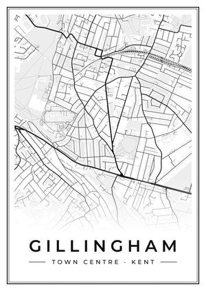 Gillingham Town Centre Street Map Poster