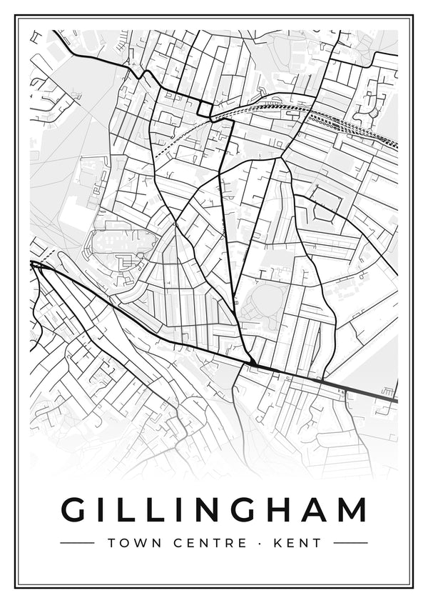 Gillingham Town Centre Street Map Poster