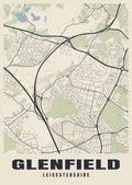 Street map poster of Glenfield, Leicestershire