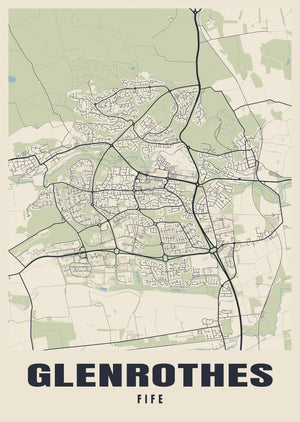 Glenrothes Street Map Poster
