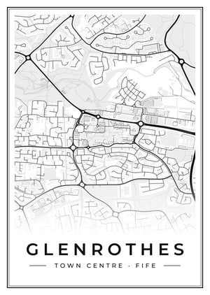 Glenrothes Town Centre Street Map Poster