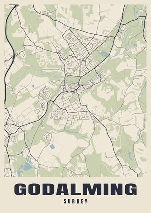 Godalming Street Map Poster