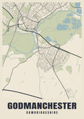 Street map poster of Godmanchester, Cambridgeshire