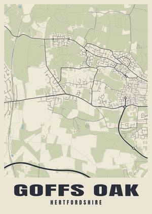 Goffs Oak Street Map Poster