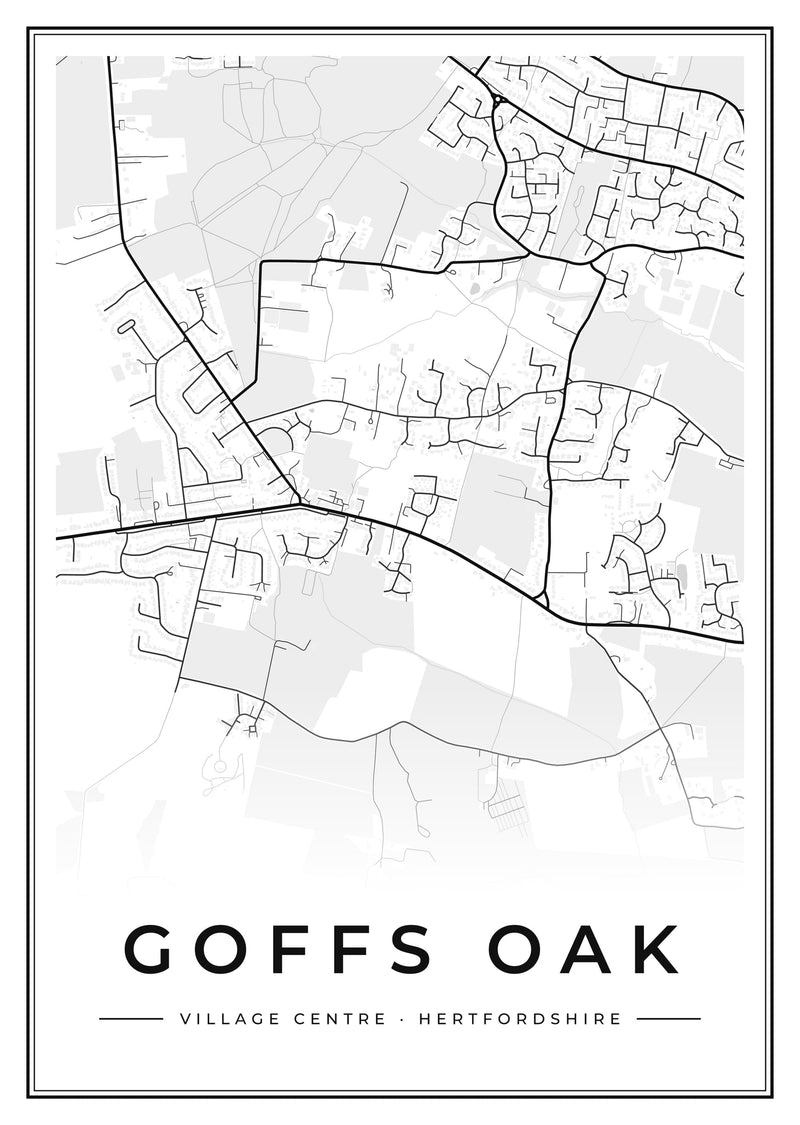 Goffs Oak Village Centre Street Map Poster