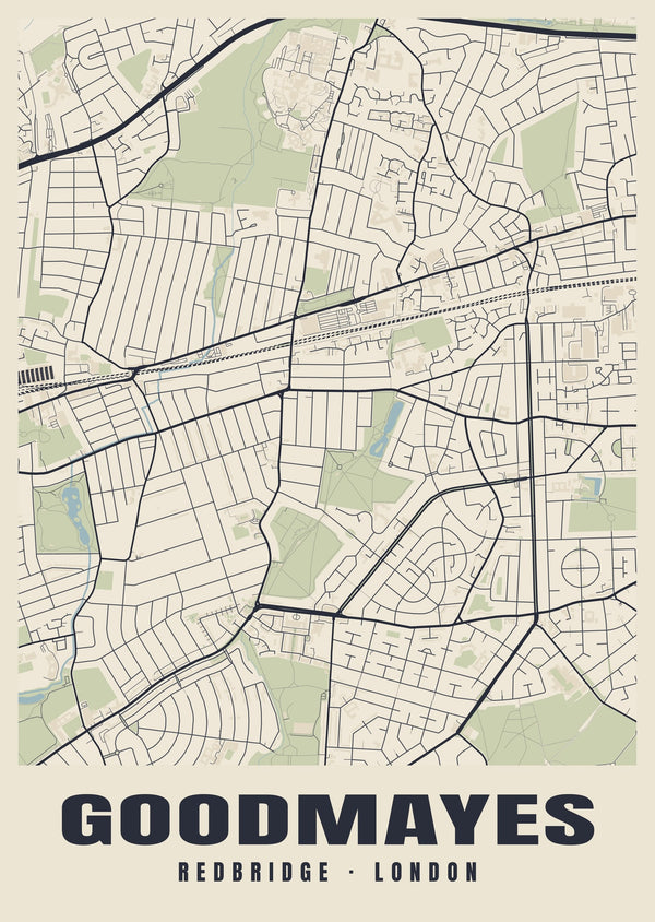 Goodmayes Heritage Street Map Poster