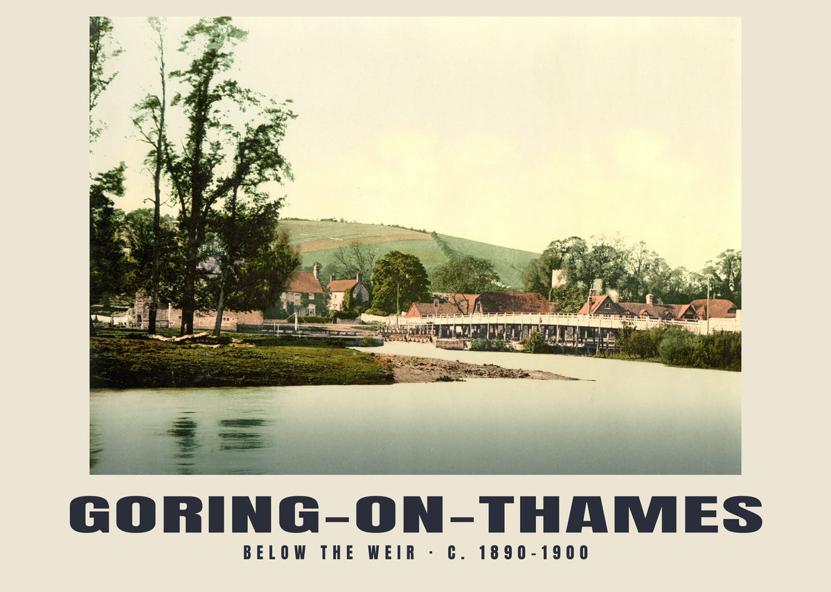 Below the weir, Goring-on-Thames, c. 1890–1900 heritage photograph