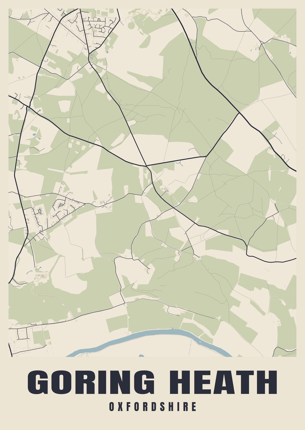 Street map poster of Goring Heath, Oxfordshire