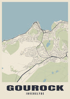 Street map poster of Gourock, Inverclyde
