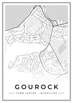 Street map poster of Gourock town centre, Inverclyde