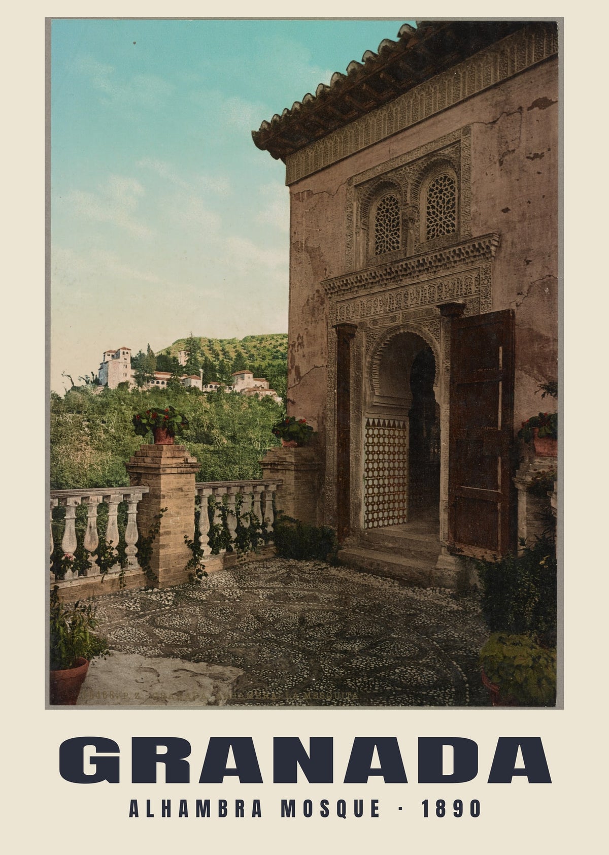 Mezquita de la Alhambra, Granada, 1890