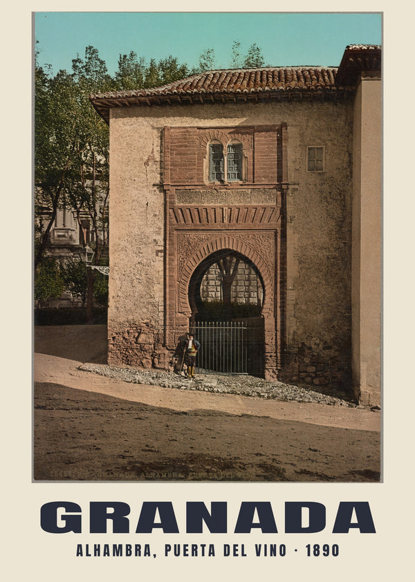 Alhambra, Puerta del Vino, Granada — 1890 · Historische fotochroomprint