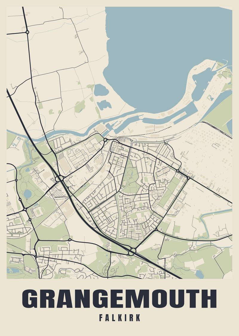 Grangemouth Street Map Poster
