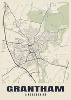 Street map poster of Grantham, Lincolnshire