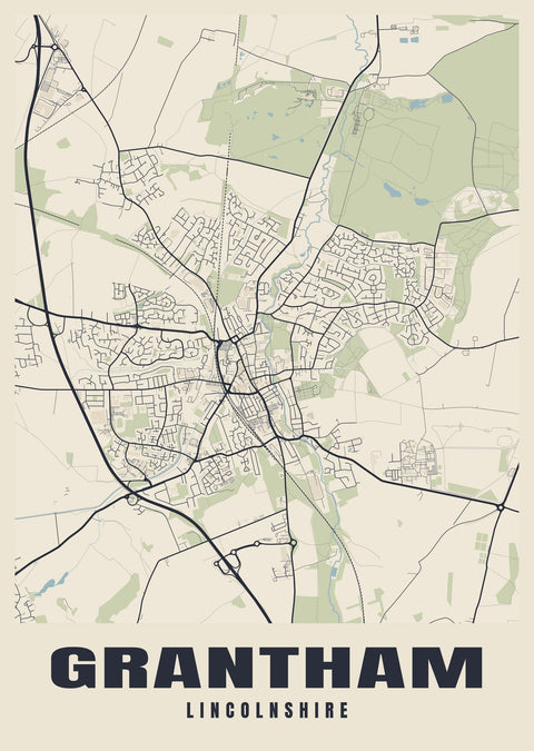 Grantham Street Map Poster